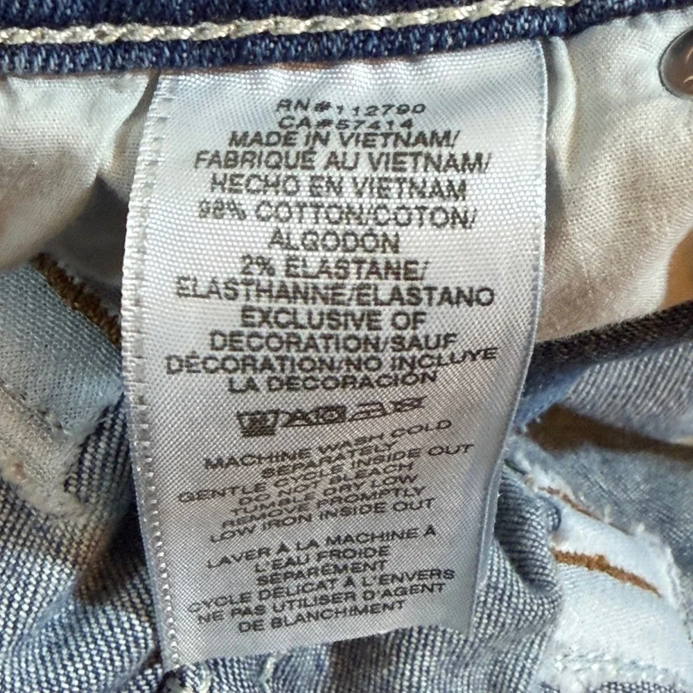 True Religion Ricky Relaxed Straight Jeans Mens 38x28 Light Wash Blue Denim DSCR